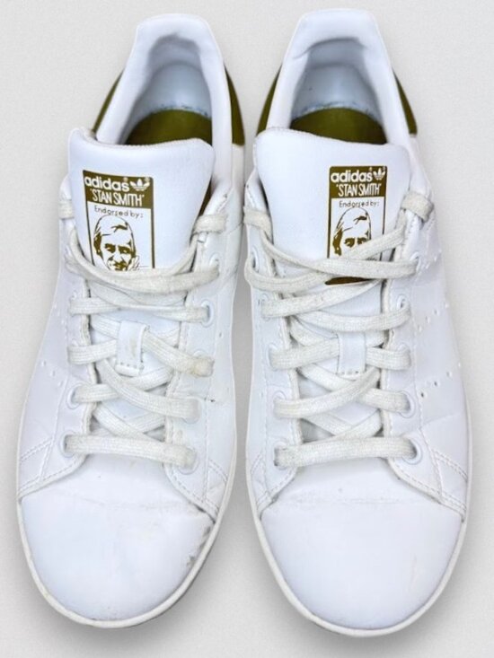 Adidas Stan Smith Other - White Green Leather Sneakers Lace Up Casual Classic Shoes US 4.5